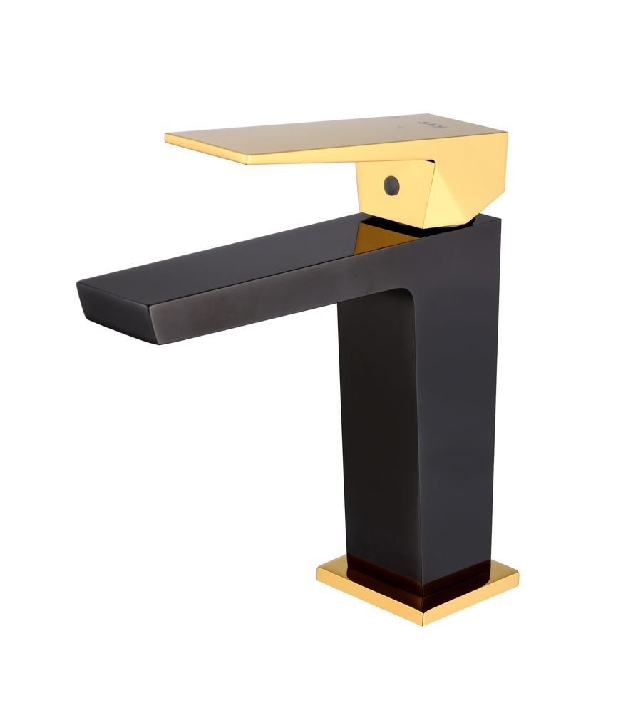 HD-1-1.jpg Grifo Monomando de Lavabo INFINITE Negro Cristal / Oro Brillo - Imagen 1