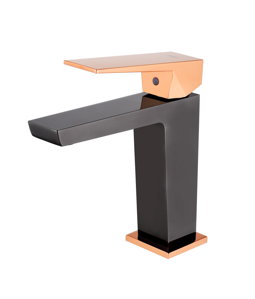 HD-2-1.jpg Grifo Monomando de Lavabo INFINITE Negro Cristal / Oro Rosa - Imagen 1