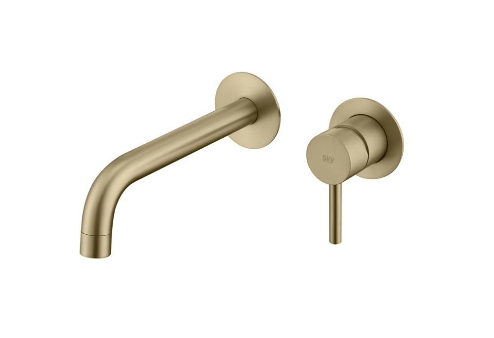 LEC001-ORO.jpg Grifo Monomando de Lavabo Empotrado CLOUD Oro Cepillado - Imagen 1