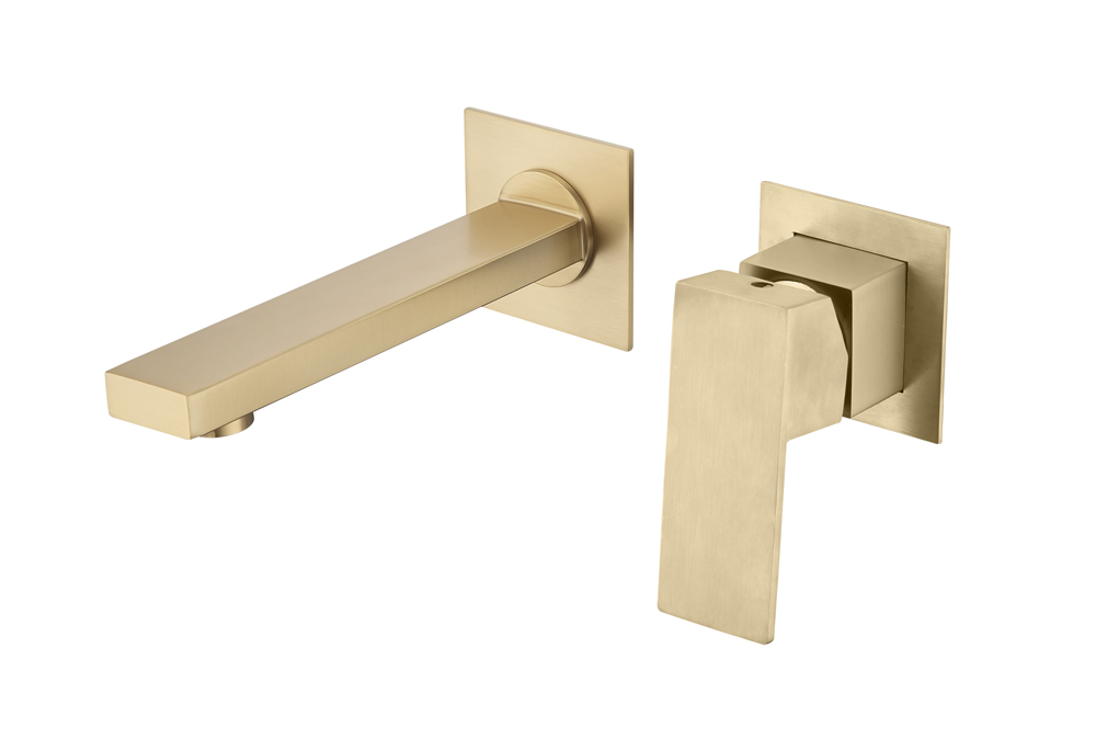 LET002-ORO-HD.jpg Grifo Monomando de Lavabo Empotrado THUNDER Oro Cepillado - Imagen 1