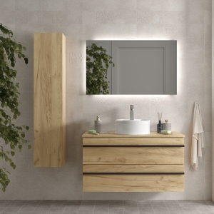 Mueble de baño suspendido BORN Top de Salgar con encimera y lavabo 60-80-100