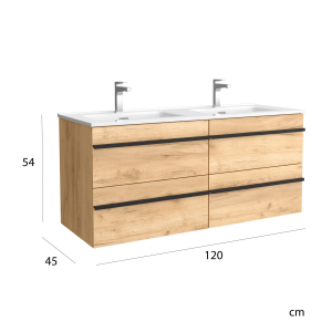 Mueble de baño suspendido BORN de Salgar con encimera 120 - Imagen 6