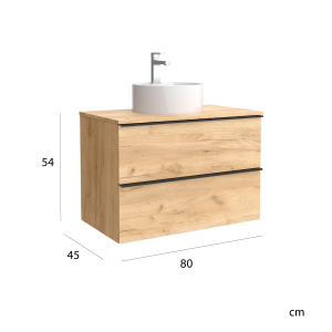 Mueble de baño suspendido NABUA Top de Salgar con encimera y lavabo 60-80-100 - Imagen 5