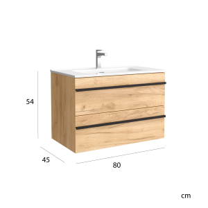 Mueble de baño suspendido BORN de Salgar con encimera 60-80-100 - Imagen 5