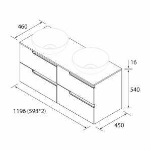 Mueble baño suspendido Vima con tapa de Salgar 120 - Imagen 5
