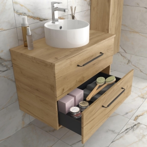 Mueble de baño suspendido MORAI Top de Salgar con encimera y dos lavabos 120 - Imagen 3