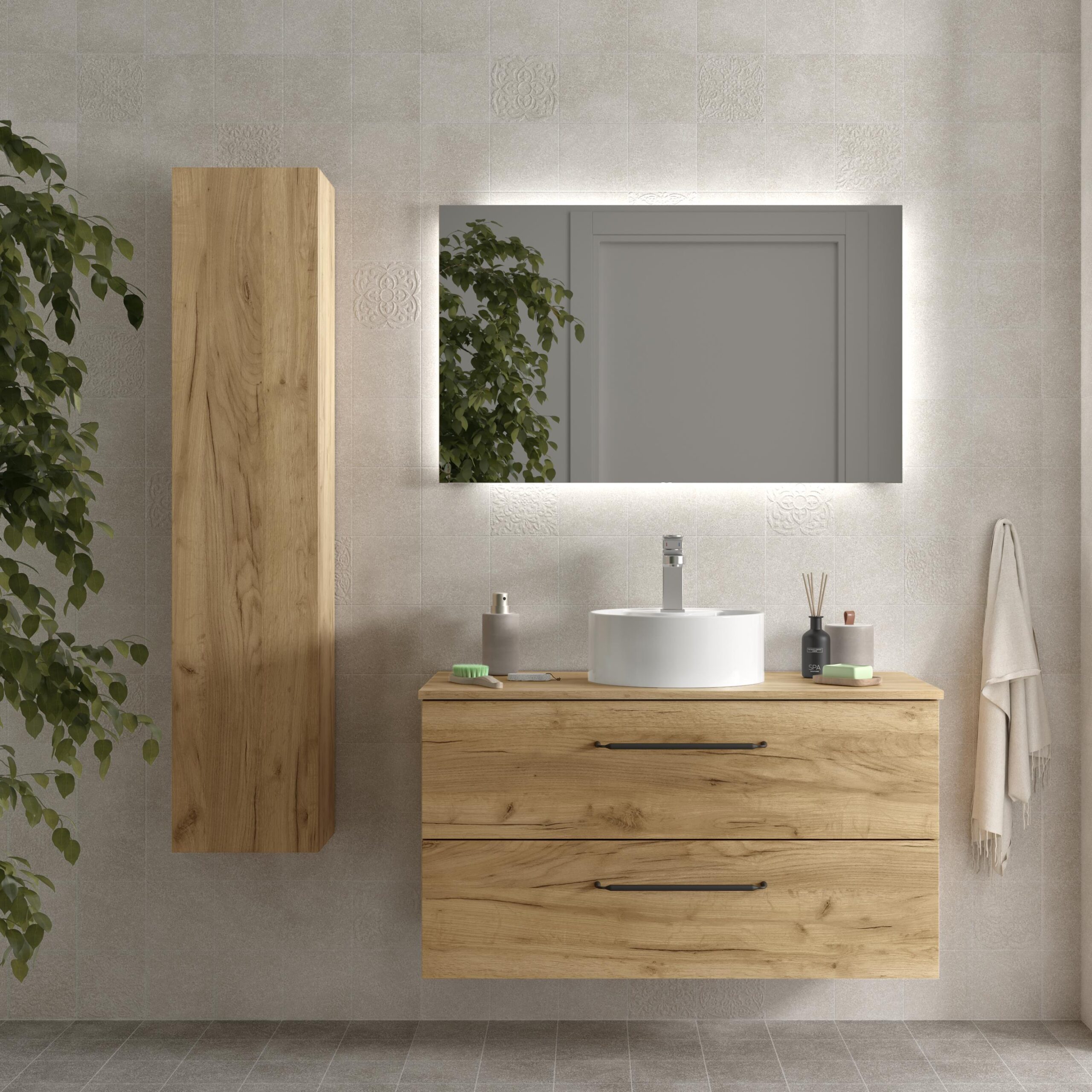 SALGAR WEB AMB 3 BORN 1000 ÁFRICA V5 LISBOA RGB (v2) Mueble de baño suspendido MORAI Top de Salgar con encimera y lavabo 60-80-100