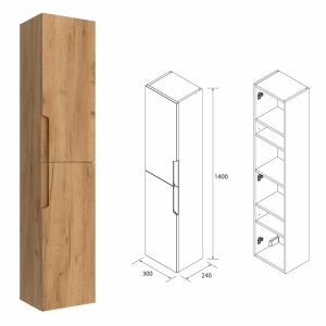 Mueble baño suspendido Vima con tapa de Salgar 120 - Imagen 3
