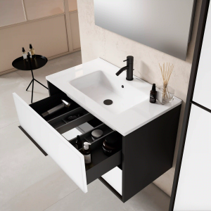 Conjunto mueble de baño con patas o suspendido de 2c serie Doly(60, 80, 100 y 120) - Imagen 4