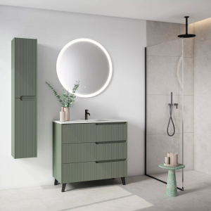 Conjunto mueble de baño con patas de 3c serie Ezio(60, 80, 100 y 120)