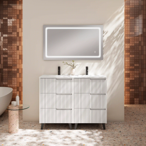 Conjunto mueble de baño con patas de 3c serie Ezio(60, 80, 100 y 120) - Imagen 2