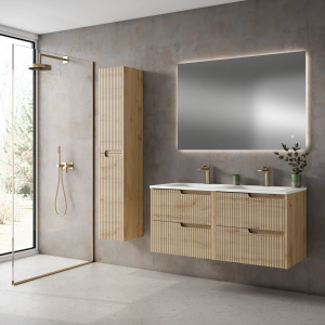 Conjunto mueble de baño suspendido 2c serie Ezio(60, 80, 100 y 120) - Imagen 6