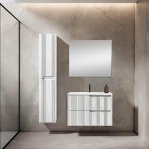 Conjunto mueble de baño suspendido 2c serie Ezio(60, 80, 100 y 120)