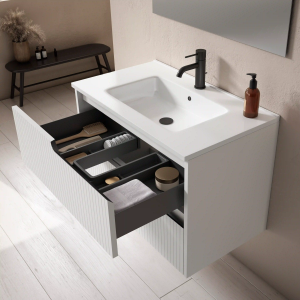 Conjunto mueble de baño suspendido 2c serie Ezio(60, 80, 100 y 120) - Imagen 2