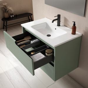 Conjunto mueble de baño suspendido 2c serie Ezio(60, 80, 100 y 120) - Imagen 3