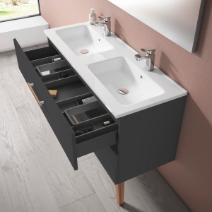 Conjunto mueble de baño con patas o suspendido de 2c serie Fusta(60, 80, 100 y 120) - Imagen 8