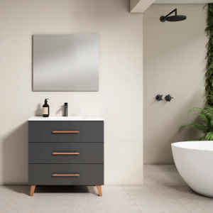 Conjunto mueble de baño con patas de 3c serie Fusta(60, 80, 100 y 120) - Imagen 2