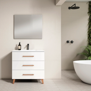 Conjunto mueble de baño con patas de 3c serie Fusta(60, 80, 100 y 120)