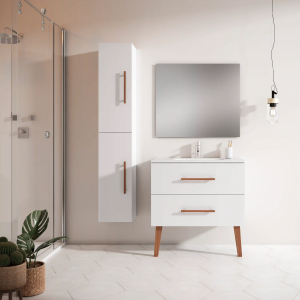 Conjunto mueble de baño con patas o suspendido de 2c serie Fusta(60, 80, 100 y 120) - Imagen 4