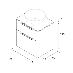 Mueble de baño suspendido LUVA de Salgar con encimera y lavabo sobreponer 60-80-100 - Imagen 10