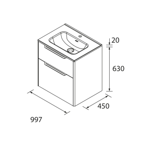 Conjunto de Mueble de baño suspendido LUVA de Salgar con encimera 60-80-100 y espejo premium LINIIA - Imagen 10