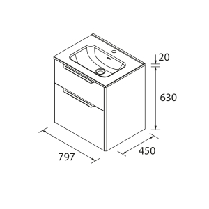 Conjunto de Mueble de baño suspendido LUVA de Salgar con encimera 60-80-100 y espejo premium NORA - Imagen 10