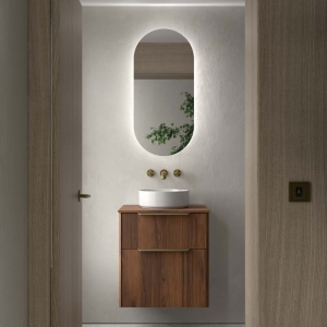 Mueble de baño suspendido LUVA de Salgar con encimera y lavabo sobreponer 60-80-100 - Imagen 2