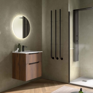 Conjunto de Mueble de baño suspendido LUVA de Salgar con encimera 60-80-100 y espejo premium NORA - Imagen 3