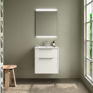 Conjunto de Mueble de baño suspendido LUVA de Salgar con encimera 60-80-100 y espejo premium LINIIA - Imagen 2