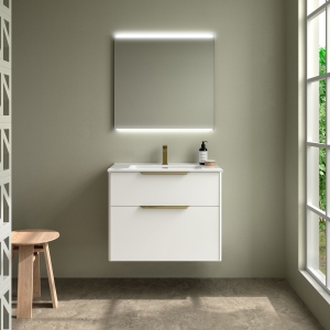 Conjunto de Mueble de baño suspendido LUVA de Salgar con encimera 60-80-100 y espejo premium LINIIA - Imagen 3