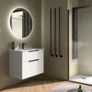 Conjunto de Mueble de baño suspendido LUVA de Salgar con encimera 60-80-100 y espejo premium NORA - Imagen 5