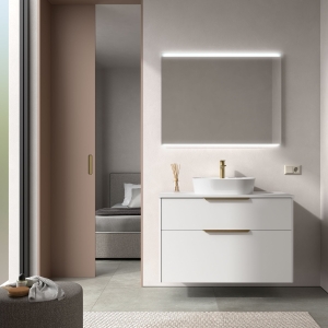 Mueble de baño suspendido LUVA de Salgar con encimera y lavabo sobreponer 60-80-100 - Imagen 4