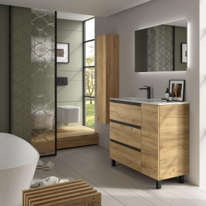 SALGAR BEQUIA METAL PLUS Mueble de baño con patas 3C de 110 +puerta Lavabo Constanza - Imagen 4