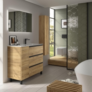 SALGAR BEQUIA METAL PLUS Mueble de baño con patas 3C de 110 +puerta Lavabo Constanza - Imagen 2