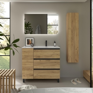 SALGAR BEQUIA METAL PLUS Mueble de baño con patas 3C de 110 +puerta Lavabo Constanza - Imagen 3