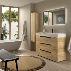 SALGAR BEQUIA PLUS METAL Mueble de baño con patas 120+puerta Lavabo Veneto - Imagen 2