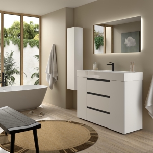 SALGAR BEQUIA PLUS METAL Mueble de baño con patas 120+puerta Lavabo Veneto - Imagen 6