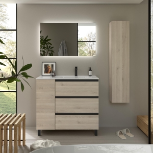 SALGAR BEQUIA METAL PLUS Mueble de baño con patas 3C de 110 +puerta Lavabo Constanza - Imagen 6