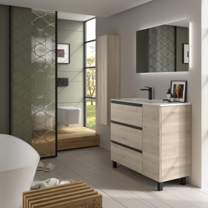 SALGAR BEQUIA METAL PLUS Mueble de baño con patas 3C de 110 +puerta Lavabo Constanza - Imagen 5