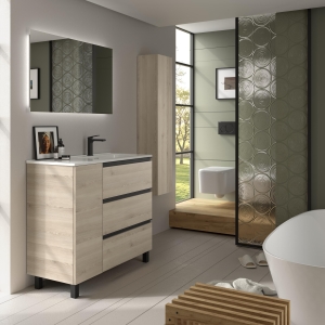 SALGAR BEQUIA METAL PLUS Mueble de baño con patas 3C de 110 +puerta Lavabo Constanza - Imagen 7