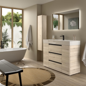 SALGAR BEQUIA PLUS METAL Mueble de baño con patas 120+puerta Lavabo Veneto - Imagen 4