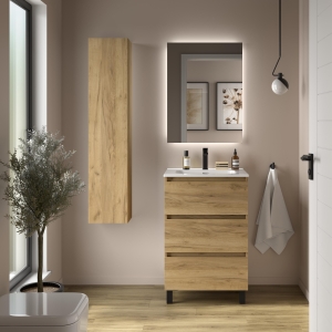 SALGAR BEQUIA 3C Mueble de baño con patas 60-80-100-120 Lavabo Constanza - Imagen 3