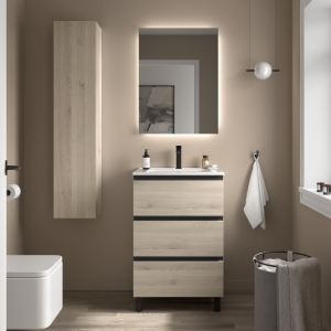 SALGAR BEQUIA METAL 3C Mueble de baño con patas 60-80-100-120 Lavabo Constanza - Imagen 2