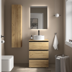 SALGAR BEQUIA METAL 3C o 6C Mueble de baño con patas 60-80-100-120 Lavabo Lisboa - Imagen 2