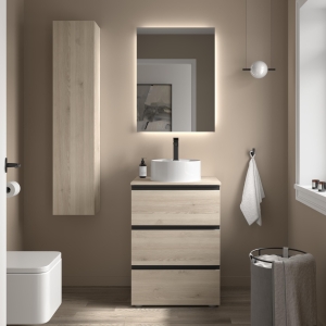 SALGAR BEQUIA METAL 3C o 6C Mueble de baño con patas 60-80-100-120 Lavabo Lisboa - Imagen 3