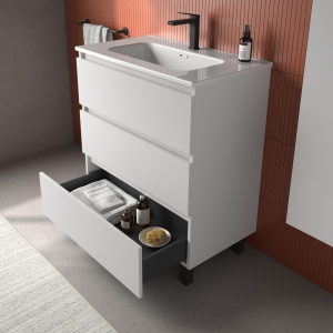 SALGAR BEQUIA 3C Mueble de baño con patas 60-80-100-120 Lavabo Constanza - Imagen 9