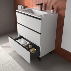 SALGAR BEQUIA METAL 3C Mueble de baño con patas 60-80-100-120 Lavabo Constanza - Imagen 9