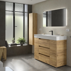SALGAR BEQUIA PLUS Mueble de baño con patas 120+puerta Lavabo Veneto - Imagen 4