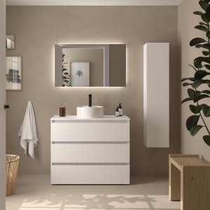 SALGAR BEQUIA 3C o 6C Mueble de baño con patas 60-80-100-120 Lavabo Lisboa - Imagen 6