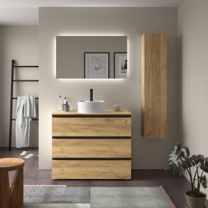 SALGAR BEQUIA METAL 3C o 6C Mueble de baño con patas 60-80-100-120 Lavabo Lisboa - Imagen 4